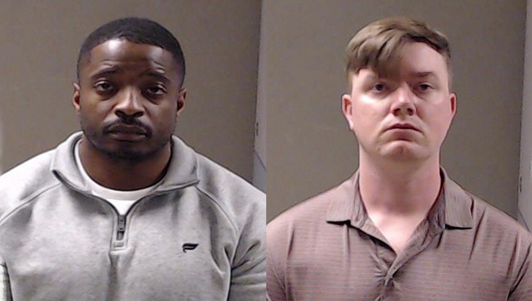 Russell Mathis, left, and Jordan Vance, right, are both charged in connection with the death of 37-year-old Marando Salmon. Both surrendered to the DeKalb County Jail on Feb. 29, 2024.
