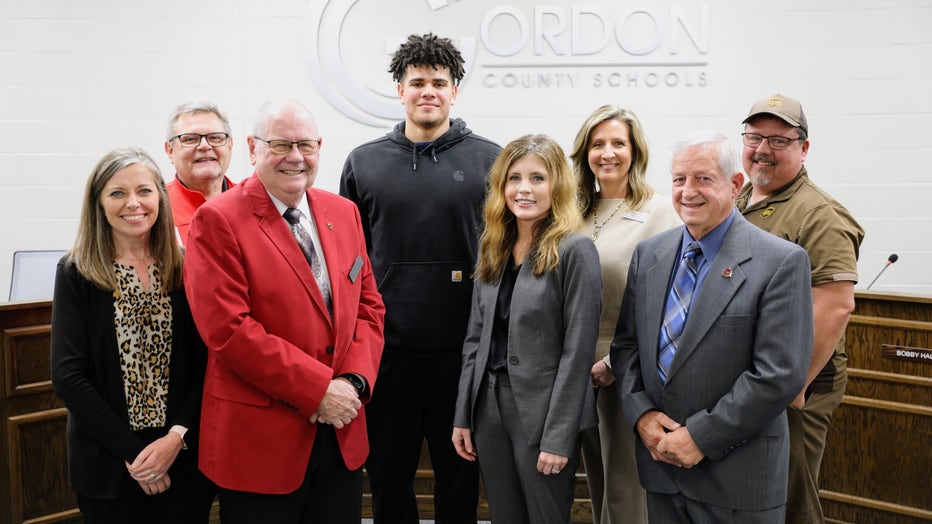 Sonoraville High School football player Cayman Reynolds was honored by the Gordon County School Board on Feb. 12, 2024.