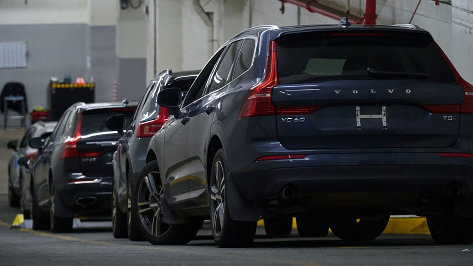FILE - Volvo XC60 SUVs in the service bay of a dealership in New York, US, on Jan. 30, 2024. Photographer: Bing Guan/Bloomberg via Getty Images