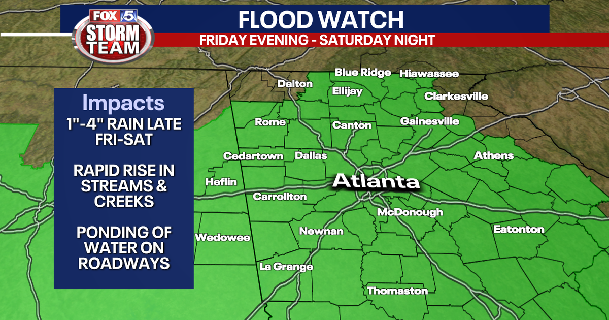Flood Watch for metro Atlanta Friday as more severe storms loom | FOX 5 ...