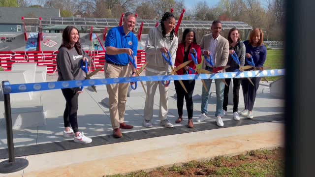 WNBA's Candace Parker unveils new community outdoor gym in Atlanta