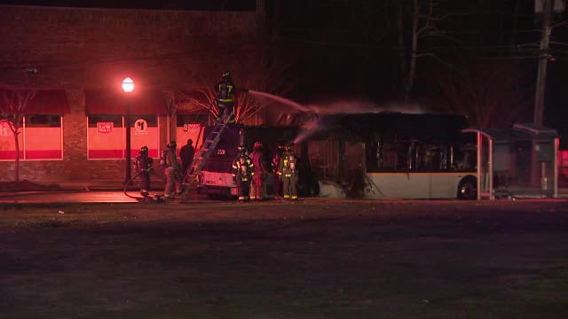 MARTA bus catches fire on SW Atlanta road