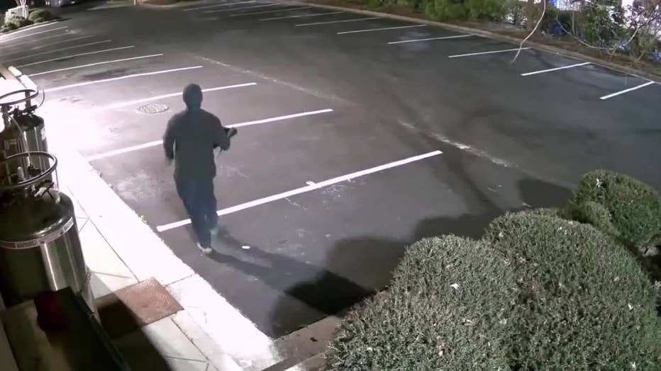 Authorities are Coweta County are searching for a man who broke into several business on March 13, 2024.