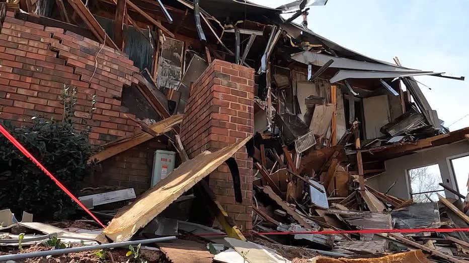 Demolition of the Forest Cove apartments in the Thomasville Heights neighborhood in southeast Atlanta on March 20, 2024.