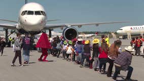 Delta employees attempt to pull Boeing 757 for cancer fundraiser