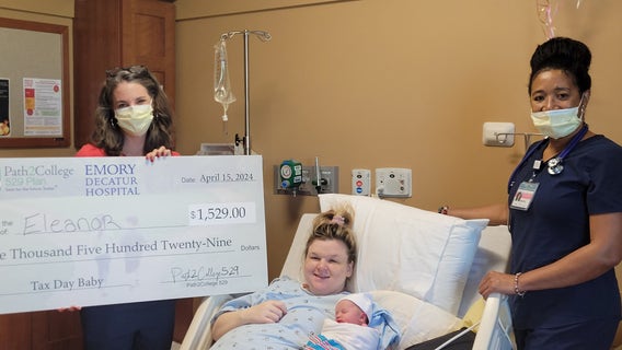 First Tax Day Baby born at Emory Decatur Hospital awarded scholarship