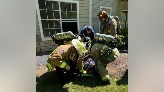 Dramatic rescue: Peachtree City firefighters pull 140-pound dog to safety