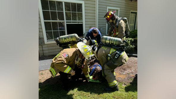 Dramatic rescue: Peachtree City firefighters pull 140-pound dog to safety