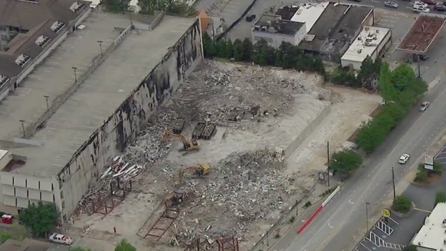 Lavista Road reopens after fire-gutted apartment demolished