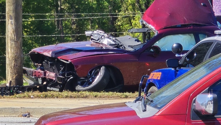 FOX 5 viewer Jacquelyn Smith sent these photos of the end of a chase and deadly crash near the corner of Campbellton Road and Bardge Road in Atlanta on April 5, 2024.