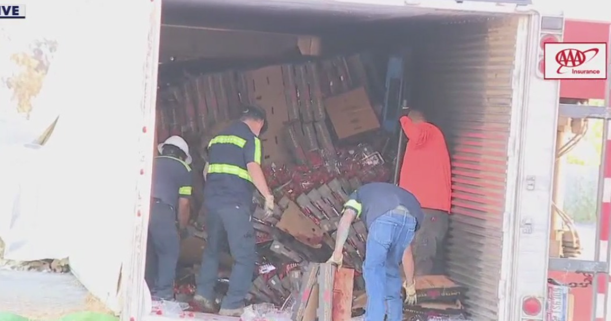 Truck carrying 40K pounds of strawberries overturns in San Jose | FOX 5 ...