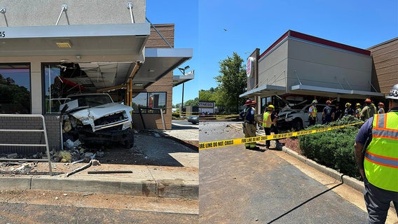 Multiple people injured after vehicle crashes through Lawrenceville Burger King