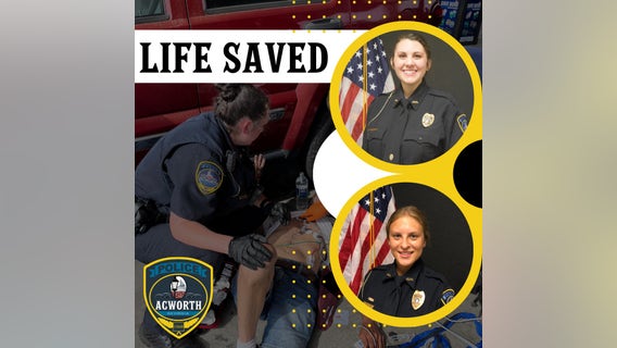 Acworth police officers save man's life at gas station
