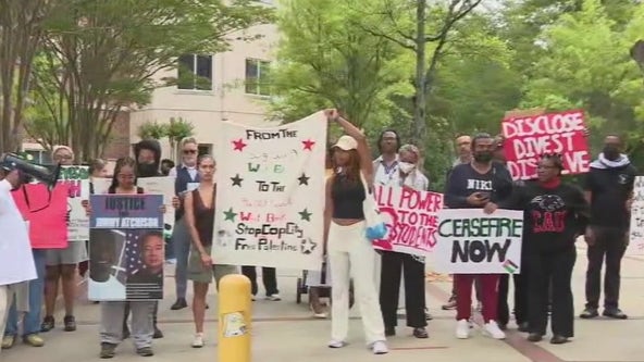 Students, others stage protest against Biden at Morehouse College