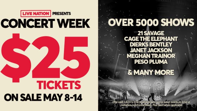 Live Nation Concert Week: $25 tickets to 5K shows, including Atlanta