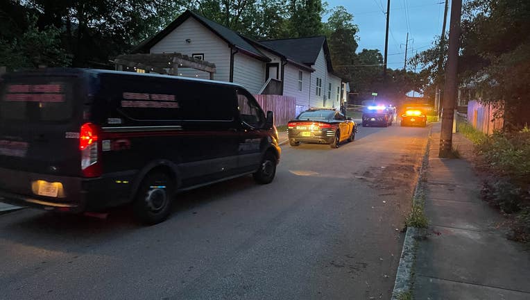 Atlanta police investigate a shooting along Smith Street SW on May 13, 2024. 