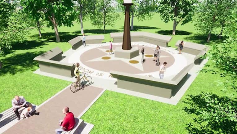 A rendering of the Vietnam War Memorial planned for Piedmont Park in Atlanta.