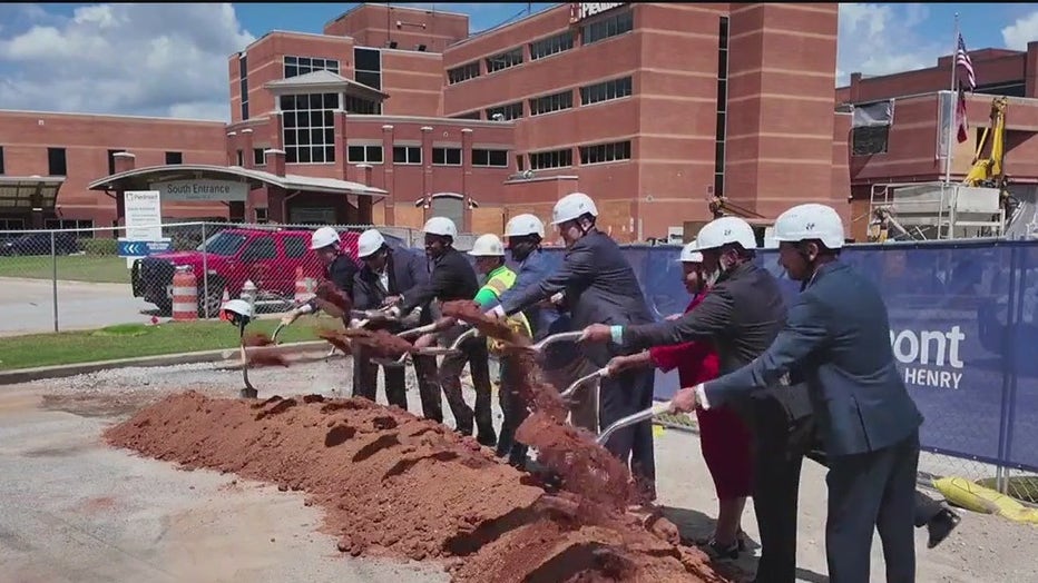 Officials break ground on the a new tower at Piedmont Henry Hospital in Stockbridge on May 15, 2024.