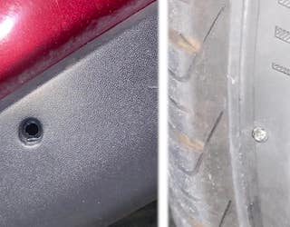 Bullet holes can be seen in a car after a road rage shooting along the Downtown Connector near Midtown Atlanta on June 3, 2024.