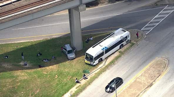 MARTA bus involved in collision with car in downtown Atlanta