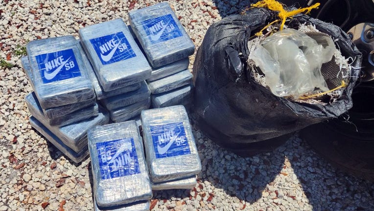 The individually-wrapped packages of suspected cocaine are pictured off of Key West, Florida. (Credit: Monroe County Sheriffs Office, Florida Keys)