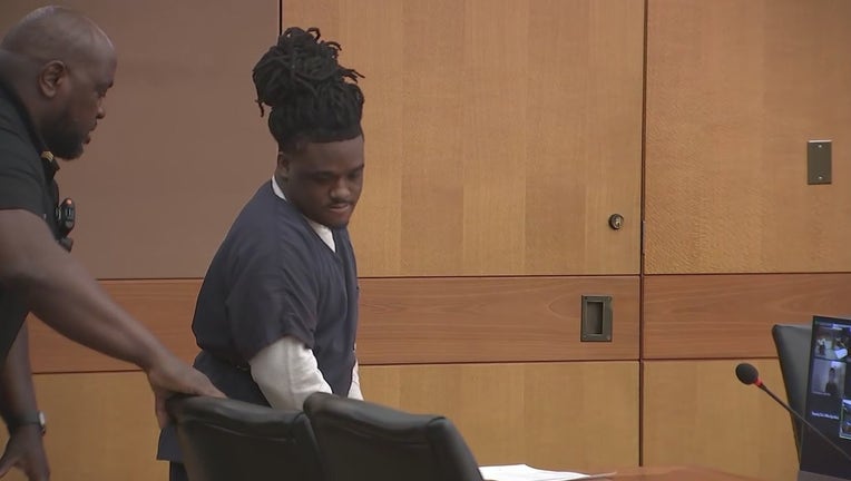 Karanji Reese, accused of murder in a deadly shooting at the Elleven45 Lounge, appears in court for bond hearing on July 2, 2024.