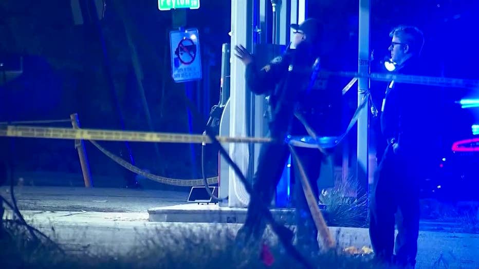 Atlanta police investigate a shooting outside a gas station along Martin Luther King Jr. Drive in southwest Atlanta on June 13, 2024.