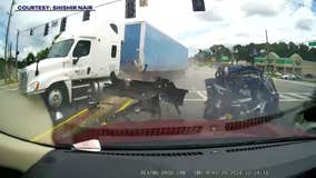 18-wheeler crash caught on dash cam leaves man seriously injured