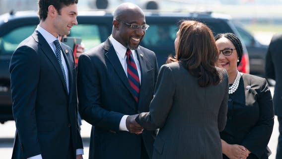 Ossoff, Warnock, Georgia Democratic delegates voice support for VP Kamala Harris