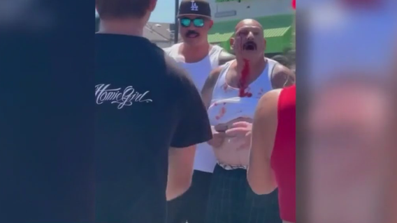 Danny Trejo's wild water balloon brawl at 4th of July parade