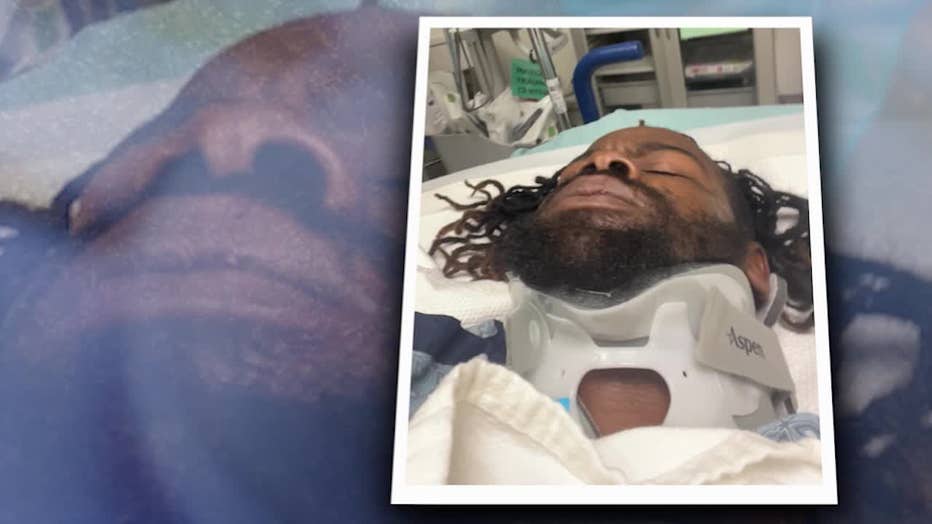 Family members say 29-year-old Keith Lamont Richardson Jr. is recovering after an 18-wheeler crashed into his car at the intersection of Memorial Drive and Rays Road on July 26, 2024.