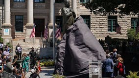 John Lewis statue takes over spot where Confederate monument once stood in Decatur