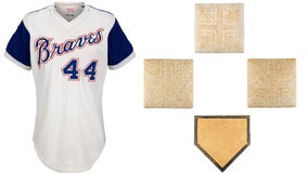 Home plate, bases from Hank Aaron's record-breaking home run to be auctioned off