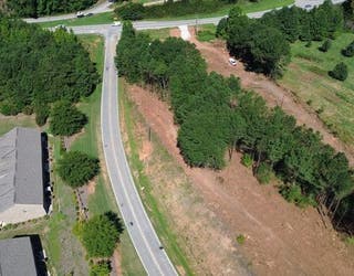 Henry County released these aerial images on its Facebook page showing the McDonough Parkway Extension project work being done around State Route 155 at Turner Church Road on Aug. 15, 2024.