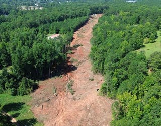 Henry County released these aerial images on its Facebook page showing the McDonough Parkway Extension project work being done around State Route 155 at Turner Church Road on Aug. 15, 2024.