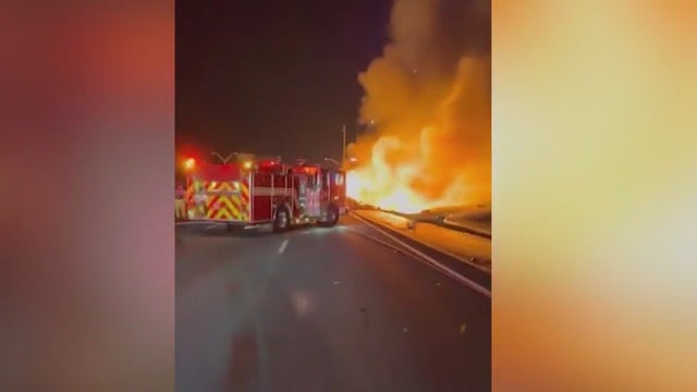 Semi-truck fire causes early morning mess on I-75SB at Delk Road