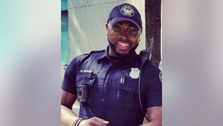 Benjamin Travis Hopson is seen working in Atlanta Police Zone 5 in 2021.