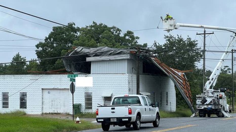 The city of Moultrie posted these images showing damage from Debby, which was packing gusts of up to 45 mph, as it blew through on Aug. 5, 2024.