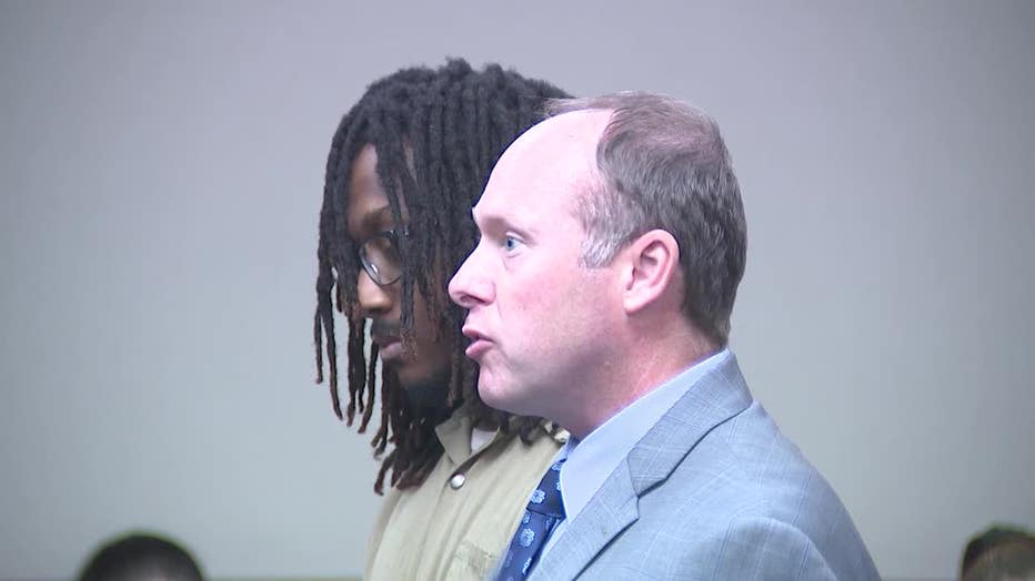 Noah Bradley, charged in connection to a 2023 shooting at a Sweet 16 in Douglasville, appears in Douglas County courtroom on Aug. 16, 20