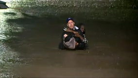 Watch: FOX Weather meteorologist rescues woman from rising floodwaters in Atlanta