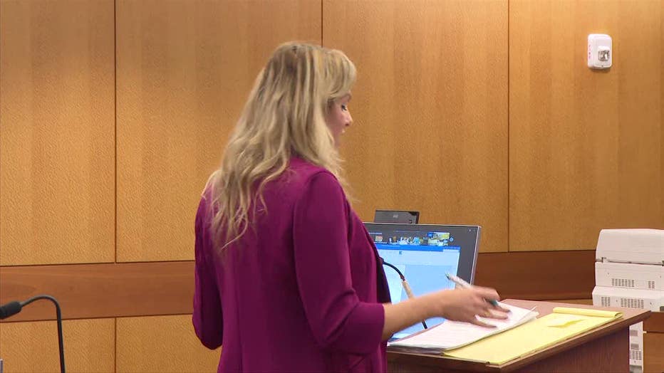 Attorney Ashleigh Merchant, who represents Michael Roman, addresses the Fulton County Superior Court on Sept. 19, 2024. 