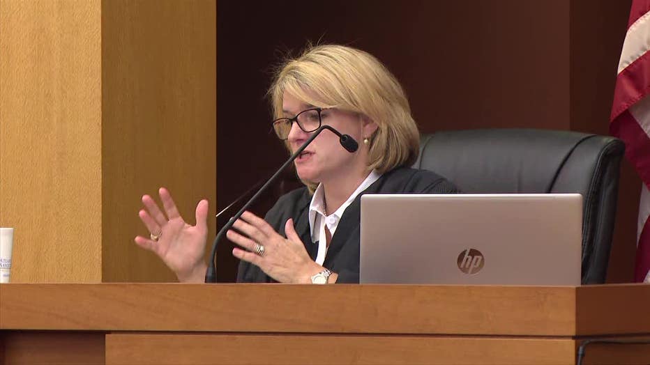 Fulton County Superior Court Judge Rachel Krause presides over a hearing in a lawsuit brought against DA Fani Willis on Sept. 19, 2024.