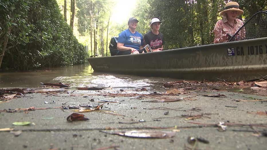 Some Georgians were getting around by boat after Helene tore through the state on Sept. 27, 2024