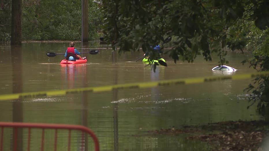 Some Georgians were getting around by boat after Helene tore through the state on Sept. 27, 2024