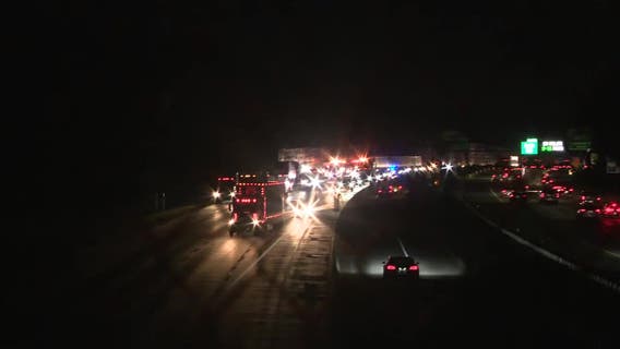 Hazmat team called to fiery truck crash on I-75 in Cobb County