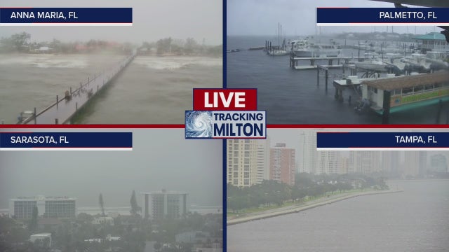 WATCH: Cameras show conditions in Florida as Hurricane Milton approaches
