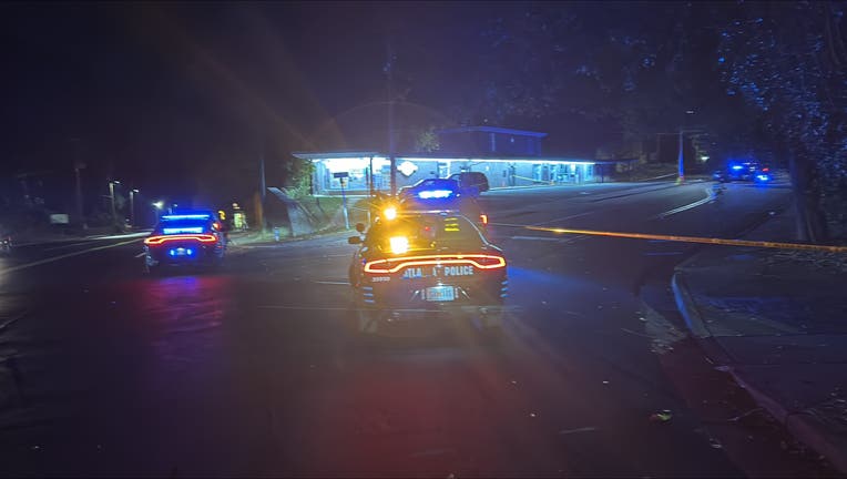 Atlanta police investigate a double shooting in the 2300 block of Campbellton Road on Oct. 29, 2024.