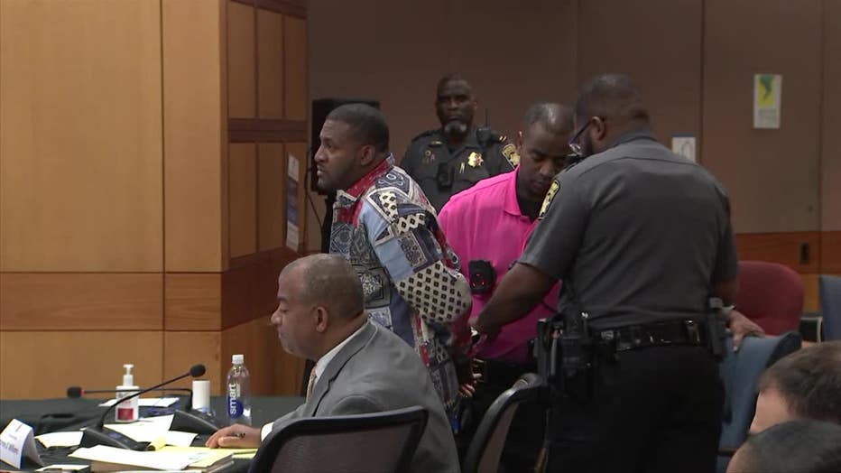 Former YSL co-defendant Antonio Sledge, also known as Mounk Tounk, was taken into custody following a hearing in a Fulton County courtroom on Oct. 18, 2024.