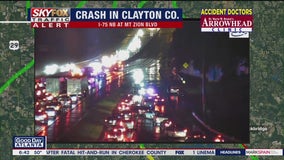 Multiple crashes blocking lanes around in metro Atlanta as result of rain