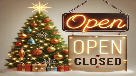 What is open, closed on Christmas Day in metro Atlanta | 2024